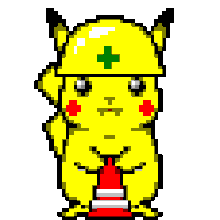 pikachu with construction cones