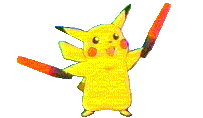 pikachu waving lights